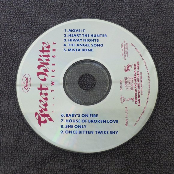Great White Twice Shy CD 1989 Capital Club Print BMG Direct Marketing D 101100 - Picture 6 of 11
